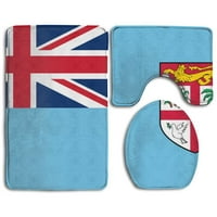 Знаме Фиџи Бања Килими Постави Бања Килим Контура Мат И Капакот На Тоалетот