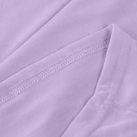 Блузи Слободно Време Краток Ракав Цврсти Врвови V-Вратот Мода За Жени Виолетова м