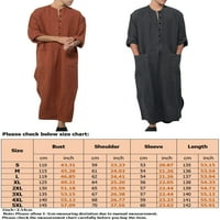 Пајл Машка Молитвена Наметка Муслиманска Макси Кошула Еднобојна Наметка Обична Облека За Секојдневна Облека Кошули Сива XL